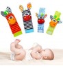 4Pcs Juguete Sonajer Baby Cartoon Cute Soft Wrist Strap Cotton Socks Toys Rattles Gift Wrist Rattles and Foot Finder For Toddler