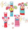 4Pcs Juguete Sonajer Baby Cartoon Cute Soft Wrist Strap Cotton Socks Toys Rattles Gift Wrist Rattles and Foot Finder For Toddler