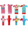 4Pcs Juguete Sonajer Baby Cartoon Cute Soft Wrist Strap Cotton Socks Toys Rattles Gift Wrist Rattles and Foot Finder For Toddler