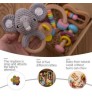 Wooden Toys Colorful Baby Rattle Set Safe Food Grade Wood Rattle Soother Bracelet Teether Set Montessori Toddler Toy Bell Gift