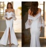 Free Shipping Long Sleeve Princess Style Floor Length Wedding Dress Taobao Simple 2019 Satin Wedding Dress with 3d Flowers