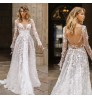 Free Shipping Long Sleeve Princess Style Floor Length Wedding Dress Taobao Simple 2019 Satin Wedding Dress with 3d Flowers