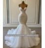 Sexy Sweetheart Mermaid African Wedding Dresses 2022 Luxury Beaded Embroidery Women White Organza Bridal Wedding Gowns