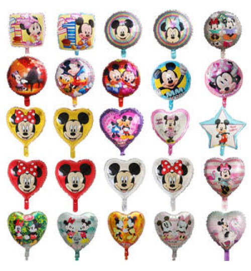 New design cartoon character 18 inch star heart Minnie Mickey Mouse globos aluminum foil balloon decoration kids toys balloon