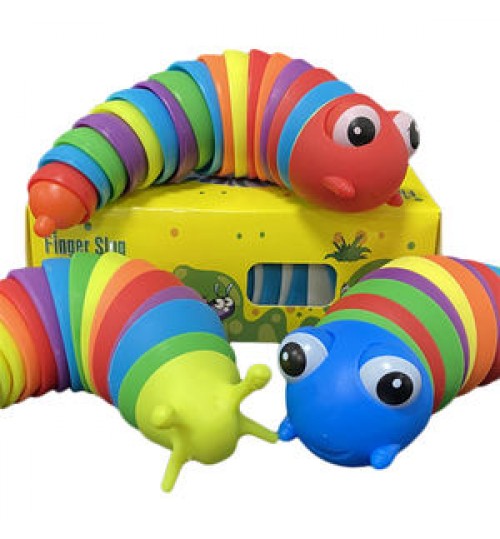 Hot Selling Fidger Slug Anti-stress Decompression Caterpillar Inchworm Articulated Stretch Slug Fidget Toys