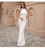 2022 Sleeveless Halter Gold Sequins Gowns Mermaid Tassel Bride Wedding Evening Dress Evening / Formal Dresses Party