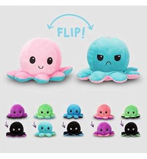 In stock Hot Sale Custom Cute Octopus Stuffed Reversible Plush Octopus Dolls Reversible Stuffed 20cm Octopus flip Toy