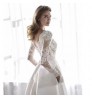 Ready to ship Wedding Spring Summer Autumn Winter Satin Lace Slimming Fashion Bride Long Sleeve Halter Tail Wedding Dress