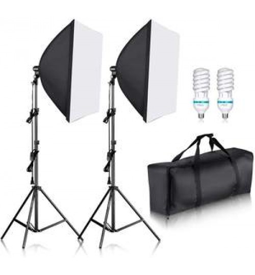 Photo Studio Softbox Kit Photographic Lighting Kit Camera & Photo Accessories 2 Light Stand 2 Softbox for Camera Photo