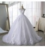 Modest Simple Sleeveless White Fashion Bridal Gowns Sequins Vintage Tulle Applique Floor-Length Women Wedding Dress