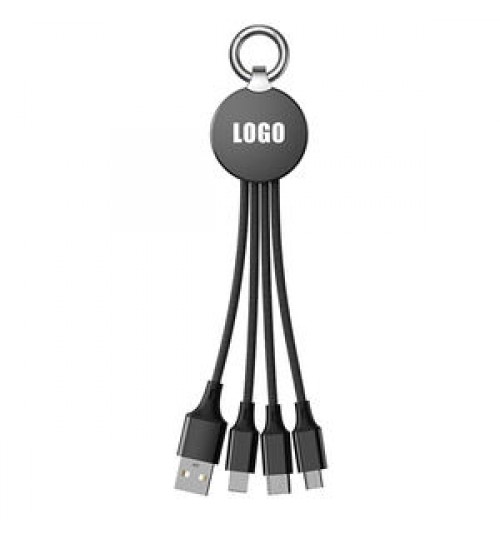 Gift sets Customized 3 in 1 Keychain USB charging cable with USB C Micro USB&USB for iPhone Commonly Used Accessories & Parts