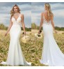 2022 Luxury Mermaid Wedding Dress Trumpet Wedding Dresses V Neck Court Train Lace Spaghetti Strap Bridal Dresses For Women