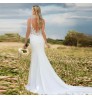 2022 Luxury Mermaid Wedding Dress Trumpet Wedding Dresses V Neck Court Train Lace Spaghetti Strap Bridal Dresses For Women