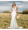 2022 Luxury Mermaid Wedding Dress Trumpet Wedding Dresses V Neck Court Train Lace Spaghetti Strap Bridal Dresses For Women