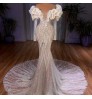 Jancember Rsm67280 Custom Luxury Mermaid Wedding Wedding Long Sleeve Bead Sequenant High -Quality Women Women