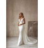 Droma ready to ship high quality fashion v-neck sleeveless sexy white 2021 girl wedding dress wholesale