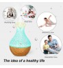 Home appliances stocks Portable Fragrance Real Wooden Bamboo And Glass air humidifier 130ml Wood Grain Mini humidifiers