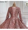 Elegant Pink Muslim Sequined Wedding Dresses 2021 Serene Hill HA2294 Long O neck Bridal Ball Gowns For Women Custom Made