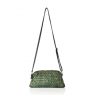 Made In Italy Handmade Zipper Closure Sage Green Color Real Genuine Leather Clutch Bag For Woman