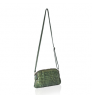 Made In Italy Handmade Zipper Closure Sage Green Color Real Genuine Leather Clutch Bag For Woman