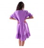 100% linen purple dresses women lady elegant made in italy