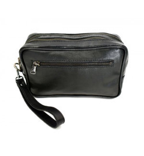 Made In Italy - Men's Clutch Bag Pochette in Genuine Leather - Mod. CHRIS - Elegant Accessories for Different Use - Black Color