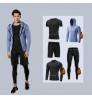 New active wear set men sportswear 5 piece mens athleisure workout clothes sport gym fitness sets for men t shirt ropas set