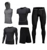 New active wear set men sportswear 5 piece mens athleisure workout clothes sport gym fitness sets for men t shirt ropas set