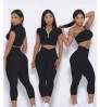 PASUXI Wholesale Activewear Sportswear 4 Piece Set Women Gym Fitness Sets Yoga Wear Workout Yoga Short Pants Set