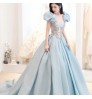 Bridesmaid Dress Female Bride Wedding Dress Usually wear Dream Princess Fashion Blue Catwalk Banquet Evening Dress Female