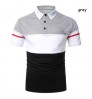 Summer Men's Clothing Two-color Splicing Ribbon Design Shirts Casual Short-sleeved Men's Custom POLO Shirts