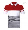 Summer Men's Clothing Two-color Splicing Ribbon Design Shirts Casual Short-sleeved Men's Custom POLO Shirts