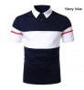 Summer Men's Clothing Two-color Splicing Ribbon Design Shirts Casual Short-sleeved Men's Custom POLO Shirts