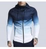 Fashion High Street gradient hooded jacket Spring and Autumn trendy coat casual zipper jackets plus size men's clothing