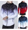 Fashion High Street gradient hooded jacket Spring and Autumn trendy coat casual zipper jackets plus size men's clothing