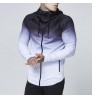 Fashion High Street gradient hooded jacket Spring and Autumn trendy coat casual zipper jackets plus size men's clothing