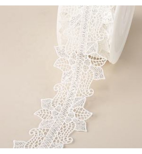 Wedding Accessories High Quality Wholesale 5 Cm Width Decorative Lace Embroidery Water Soluble Lace For Wedding Skirt Dress Accessories