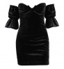 2022 Trendy Black Women's Sexy Dresses Shoulder Slim Waist Flared Sleeve Wrap Bodycon Dress Women Clothing