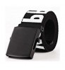 Belt Custom Wholesale Mens Colorful Letter Logo Printed Flip-Top Cotton Fabric Canvas Web Belt