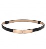 Simple Versatile Fashion Ladies Waist Belt Thin Skinny Metal Gold Elastic Buckle Waistband Dress Accessories Women Fashion Belts