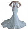 Nanchang Auyan 2022 New Style Modest Wedding Sexy Deep V-neck Fishtail Wedding Lace Mermaid Wedding Dress