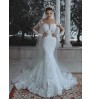 Nanchang Auyan 2022 New Style Modest Wedding Sexy Deep V-neck Fishtail Wedding Lace Mermaid Wedding Dress