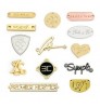 Hot Selling Purse Hardware Metal Plate Logo For Wallet, Clothing Bags Accessories Custom Sew Metal Letter Logo Label for Clothes