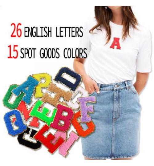 Custom letter wholesale iron on for clothes clothing accessories varsity letter patch chenille patches