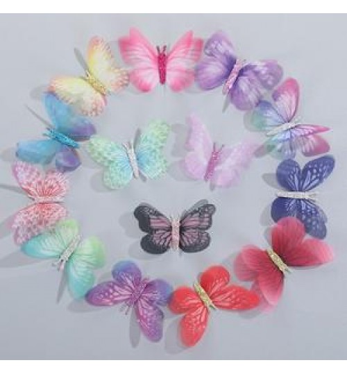 Factory Sale Colorful Organza Butterfly Patches Embellishments Appliques For Clothes Sewing Supplies DIY Hair Clip Accessories