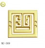 Zinc alloy garment accessories making custom gold logo square name tags hollow logo label for women clothes