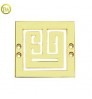 Zinc alloy garment accessories making custom gold logo square name tags hollow logo label for women clothes