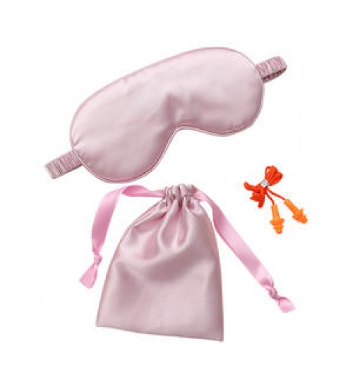 3PCS artificial silk eye mask cloth bag earplugs travel portable shading eye mask set home sleep eye mask