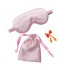 3PCS artificial silk eye mask cloth bag earplugs travel portable shading eye mask set home sleep eye mask