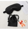 3PCS artificial silk eye mask cloth bag earplugs travel portable shading eye mask set home sleep eye mask